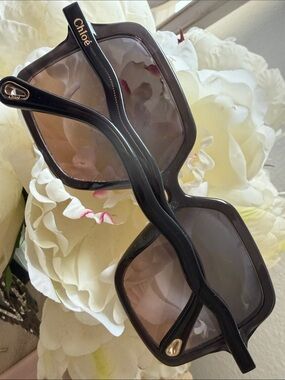 Chloé Oversized Square Sunglasses in Dark Brown Gradient